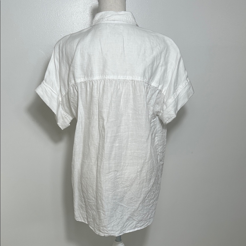 J.Crew Baird McNutt Linen White Button-Up Shirt Medium - Picture 4 of 7